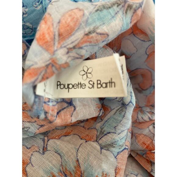 Poupette St Barth Floral Boho Midi Dress | Blue Orange Print | Size XS - Picture 11 of 14